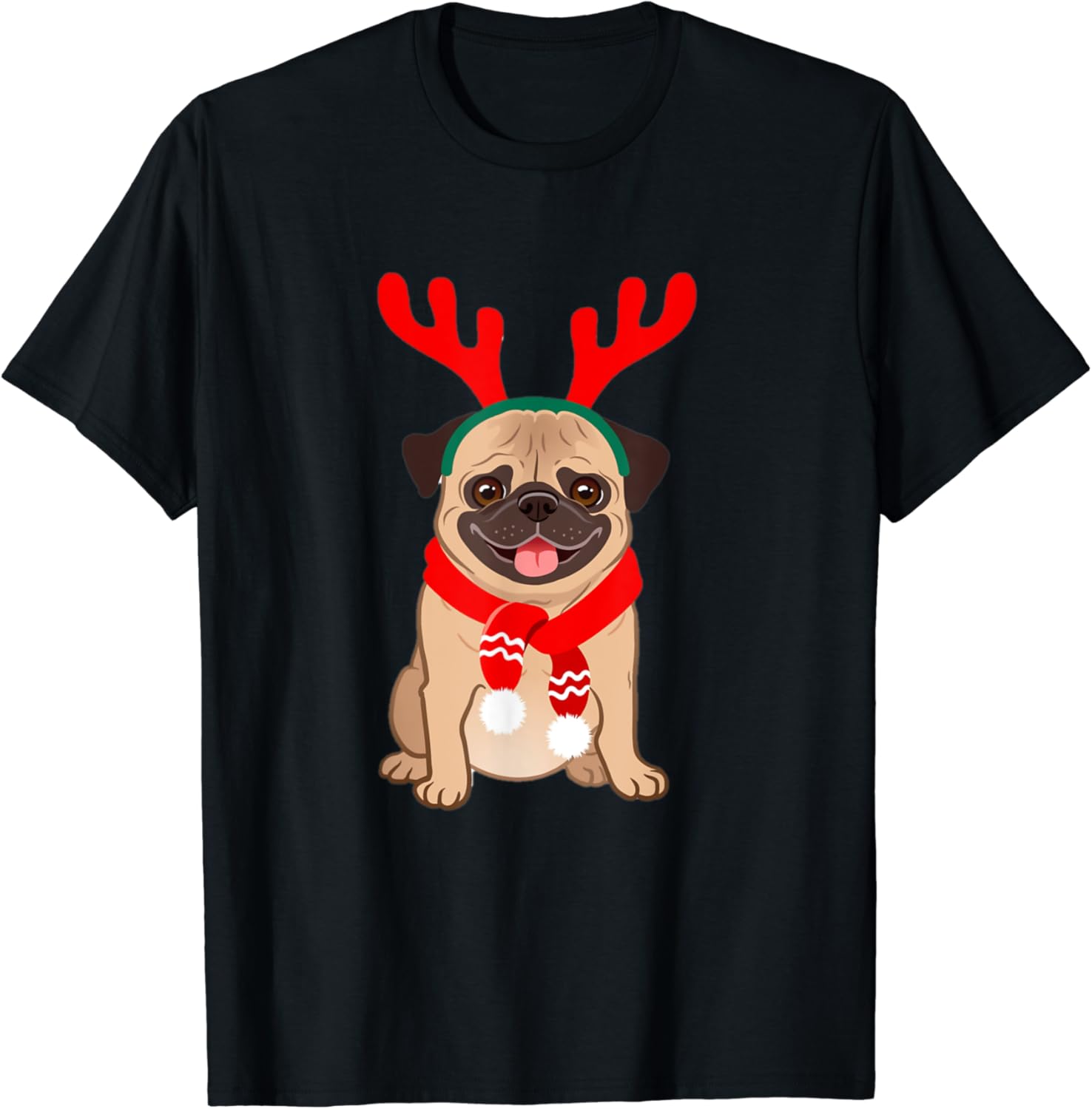 Christmas Pug Cute Dog Pugs Lover Gift TShirt Clothing, Shoes & Jewelry